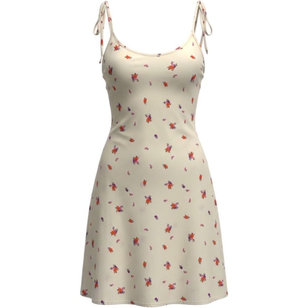 Urban Outfitters Floral Tie Strap Slip Dress Cream Ditsy Rose XS